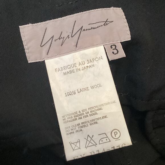 Yohji Yamamoto Femme High Rise 100% Wool Gabardine Wide Leg Pants 3 28 M - Picture 5 of 10